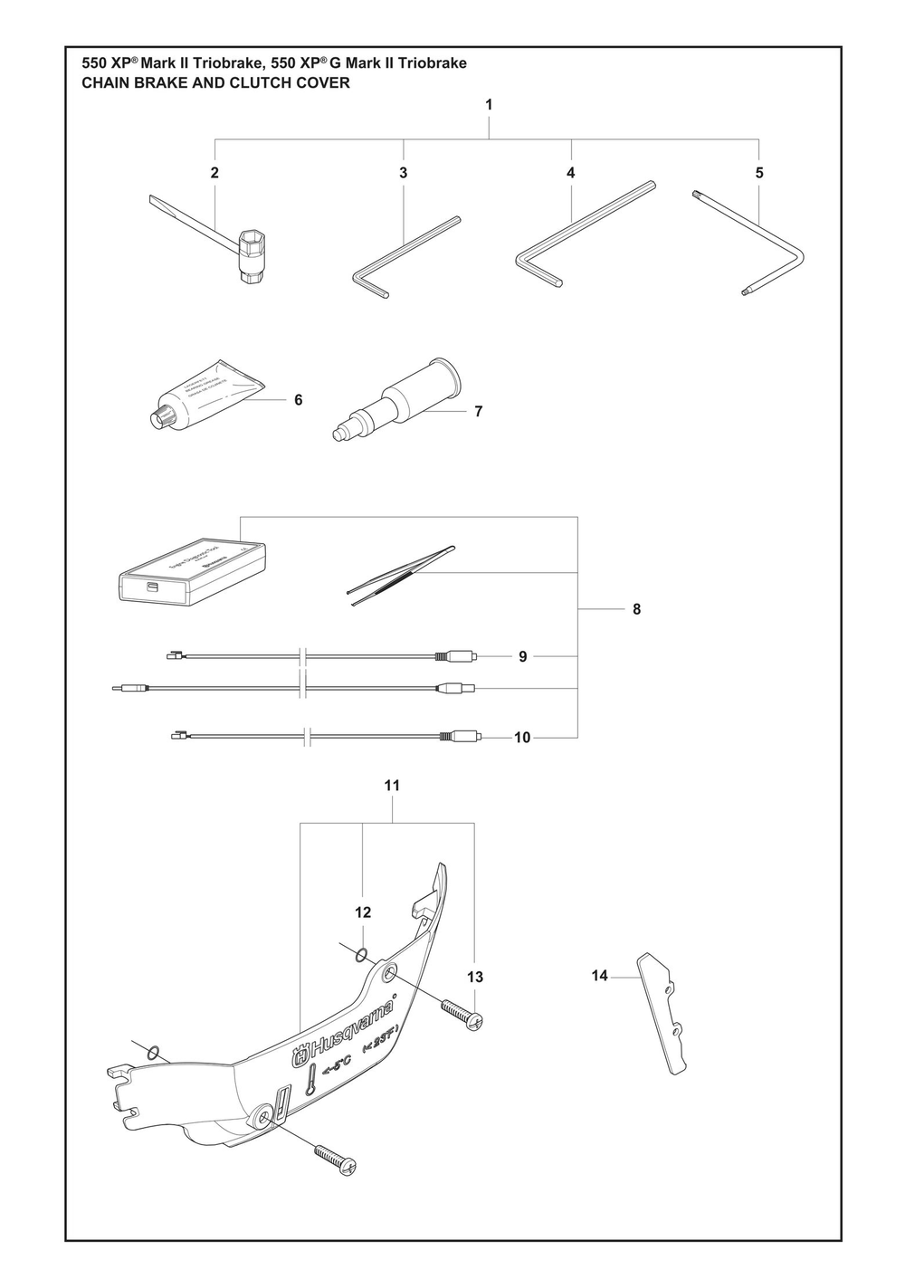 Accessories Diagram and Parts List for 550XPMARKIITRIOBRAKE  Husqvarna Chainsaw