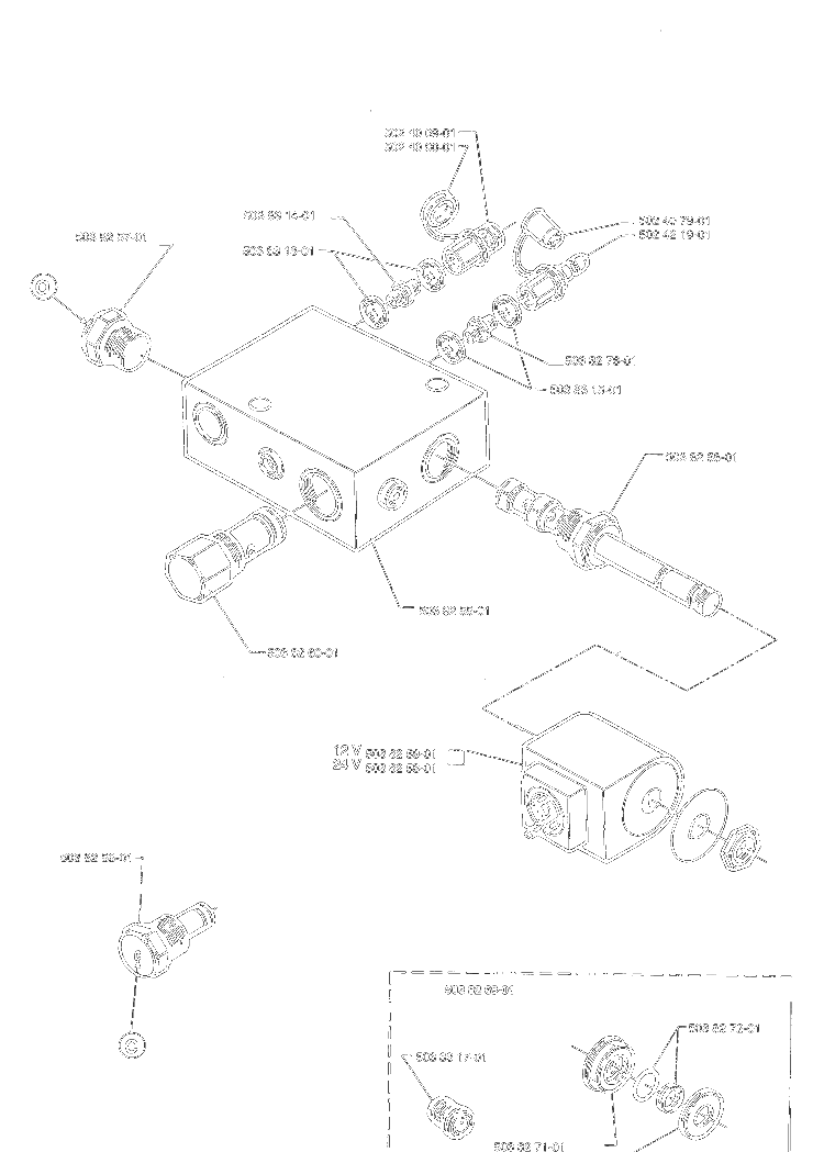 Control Valve Block Diagram and Parts List for 250PSCONTROLVALVEBLOCK 1995-10 Husqvarna Pole Saw
