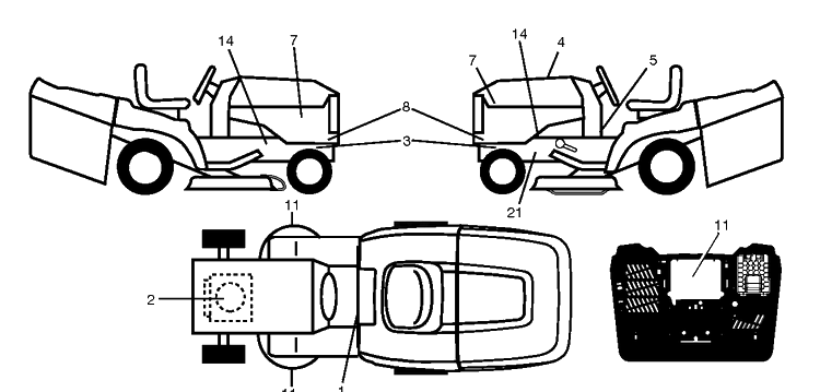 Decals Diagram and Parts List for CTH224T (96051009600)(2013-10) Husqvarna Lawn Tractor