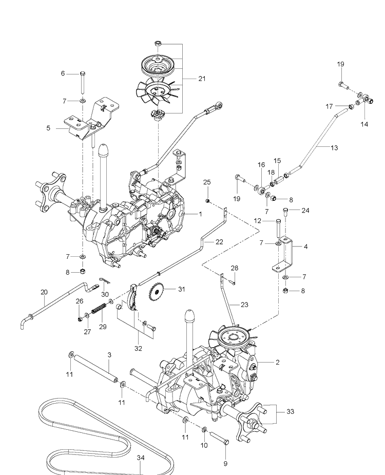 Hydraulic Pump - Motor Diagram and Parts List for RZ4621BF (96658230101)(2012-03) Husqvarna Lawn Mower