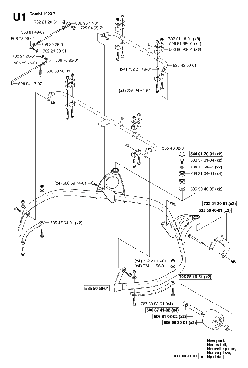 48-Inch/122cm Cutting Deck Diagram and Parts List for PF21 (965097001)(2007-03) Husqvarna Lawn Tractor