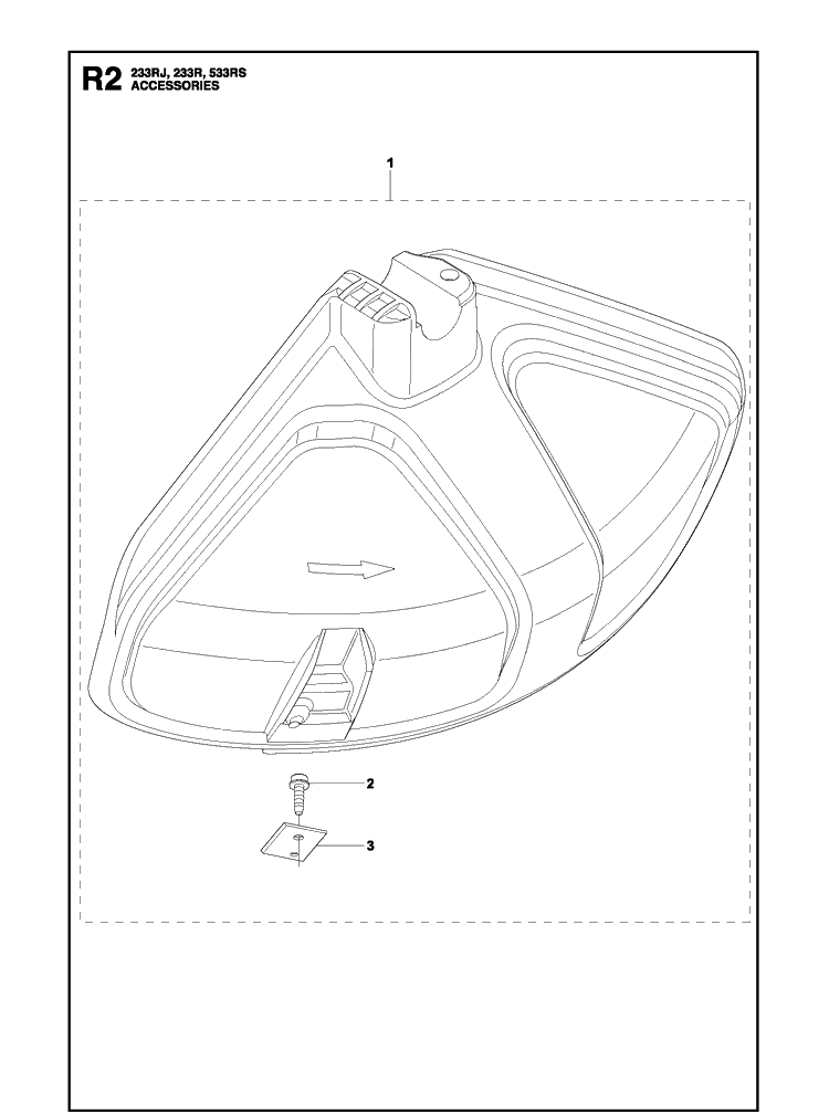Accessories Diagram and Parts List for 233RJ  Husqvarna Brush Cutter
