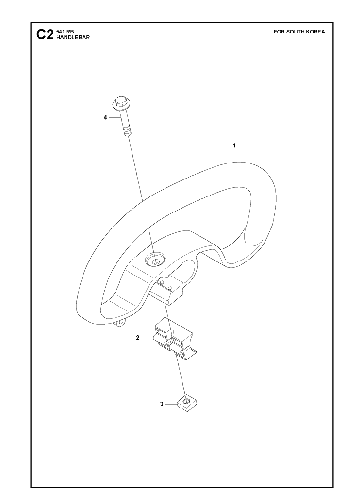 Handle Diagram and Parts List for 541RB  Husqvarna Brush Cutter