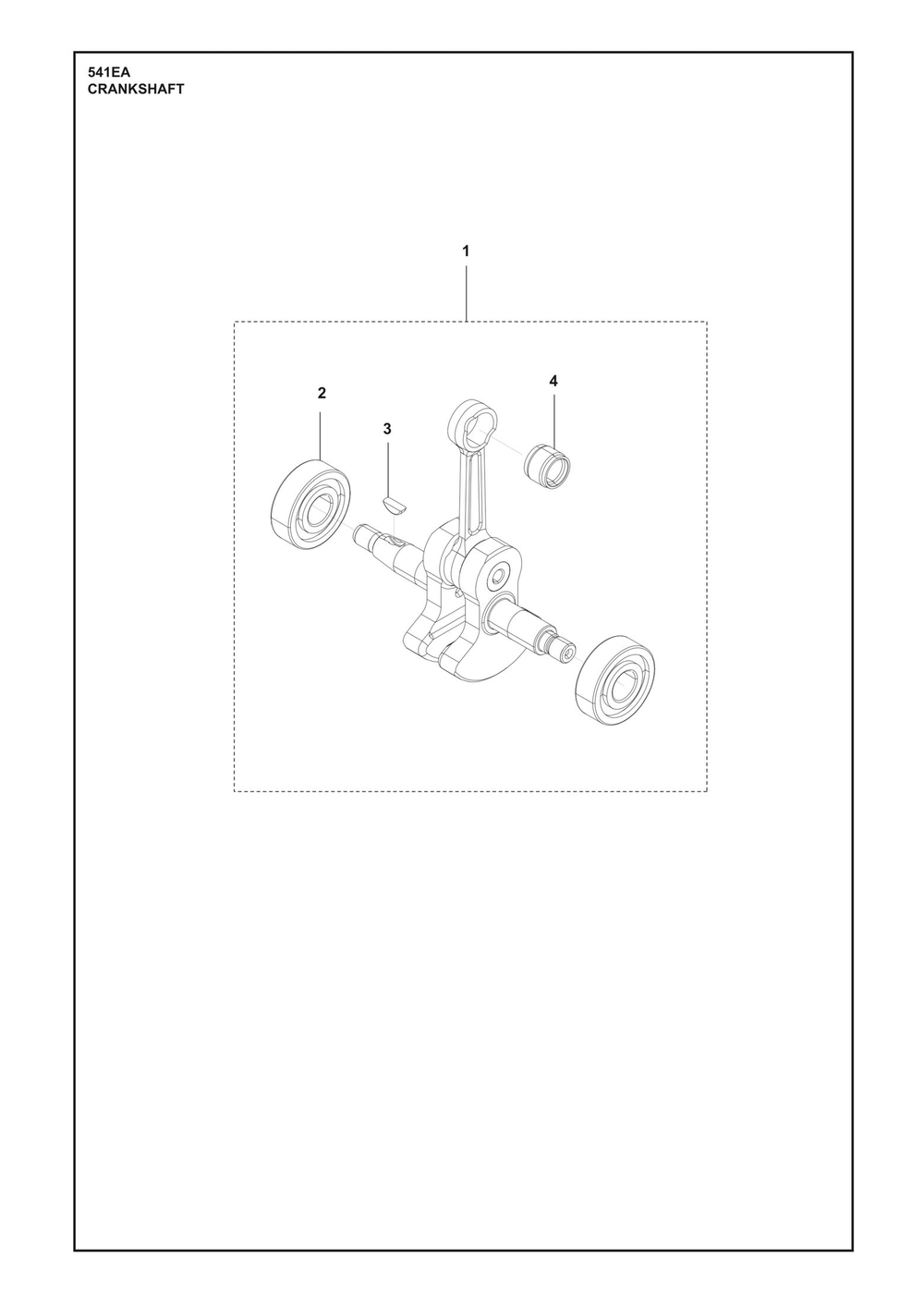Crankshaft Diagram and Parts List for 541EA  Husqvarna Auger