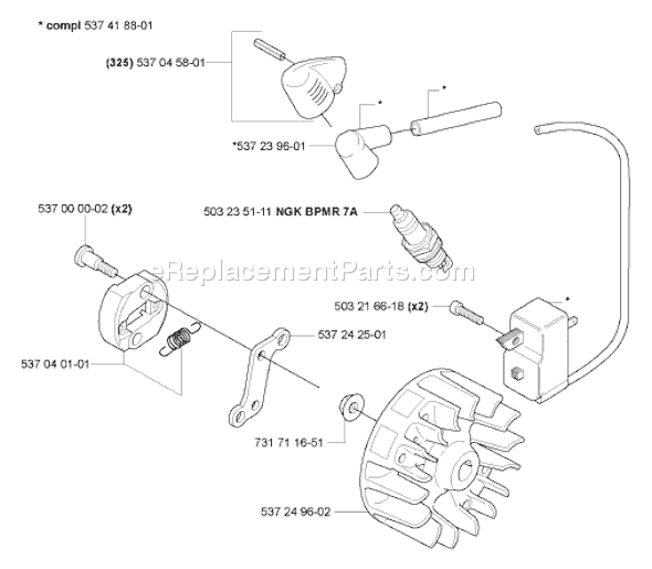 Page J Diagram and Parts List for HA850ATTACHMENT 2005-09 Husqvarna Trimmer