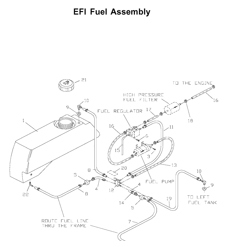 Fuel Tank Diagram and Parts List for ZTH6123 (968999203)(2002-10) Husqvarna Lawn Mower