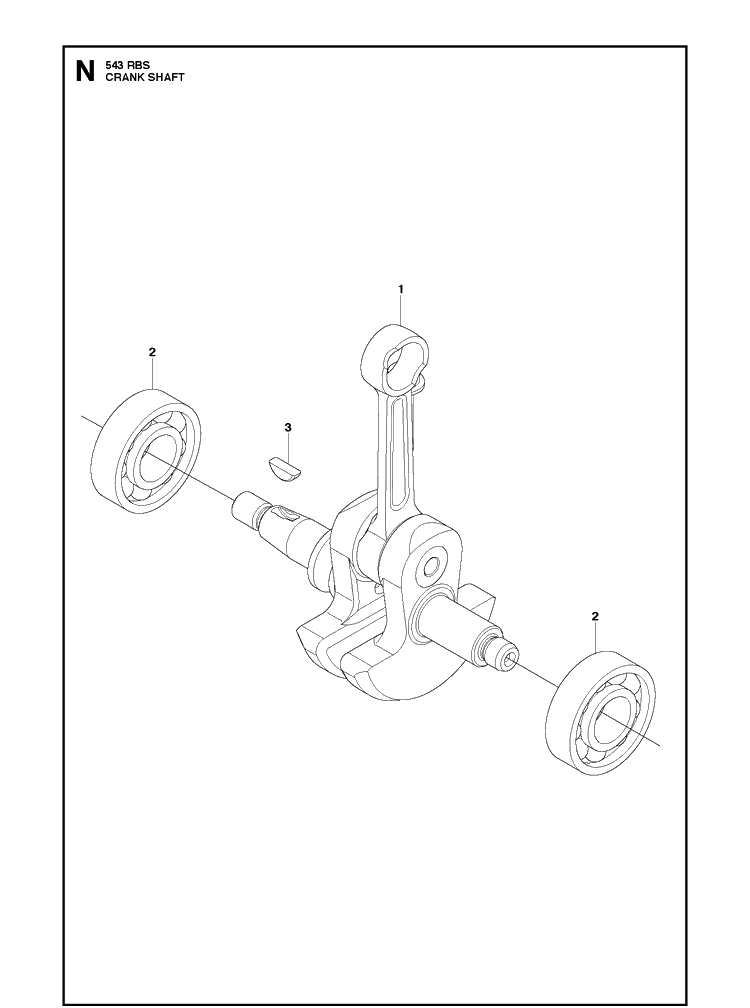 Crankshaft Diagram and Parts List for 543RBX 20154400001-Current Husqvarna Brush Cutter