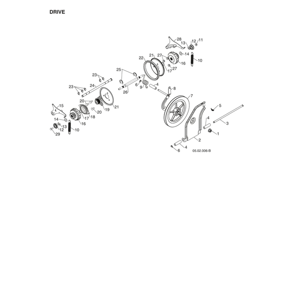 Drive Diagram and Parts List for 970528602  Husqvarna Snow Blower