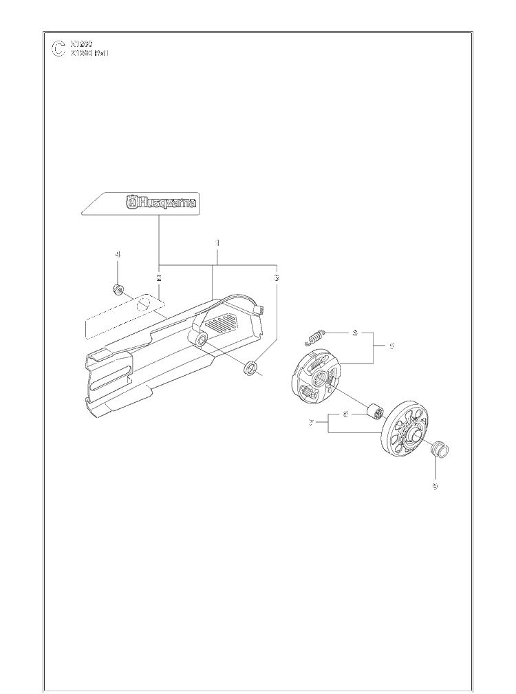 Belt Guard Diagram and Parts List for K1260 (K1260 Rail)(2010-10) Husqvarna Table Saw Accessories