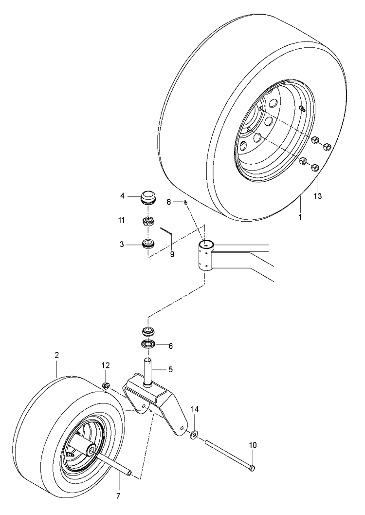 Wheels And Tires Diagram and Parts List for M-ZT61 (96717701001)(2019-02) Husqvarna Lawn Mower