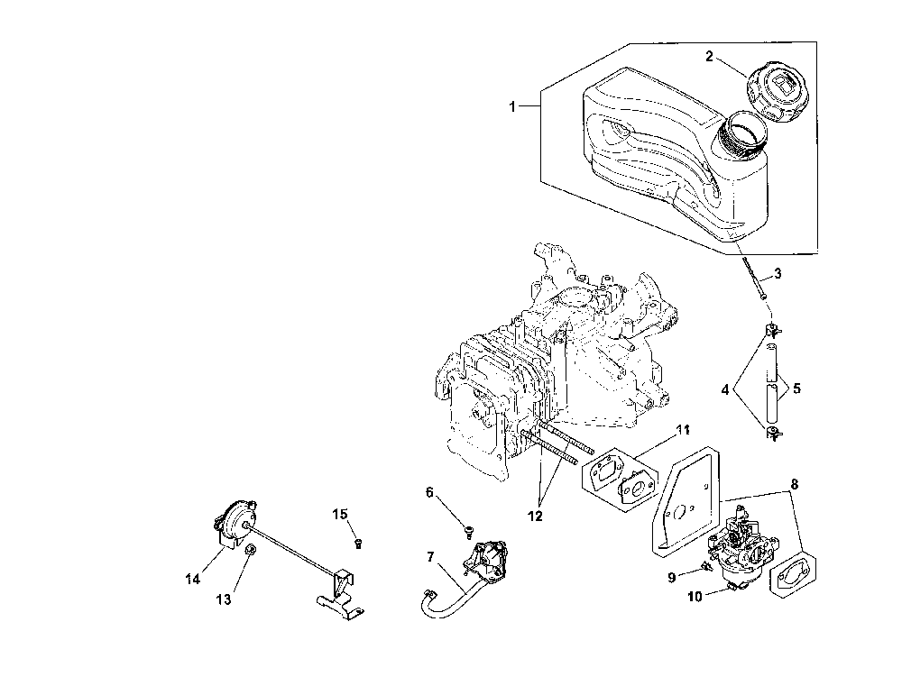 Fuel system Diagram and Parts List for 917376823  Husqvarna Lawn Mower