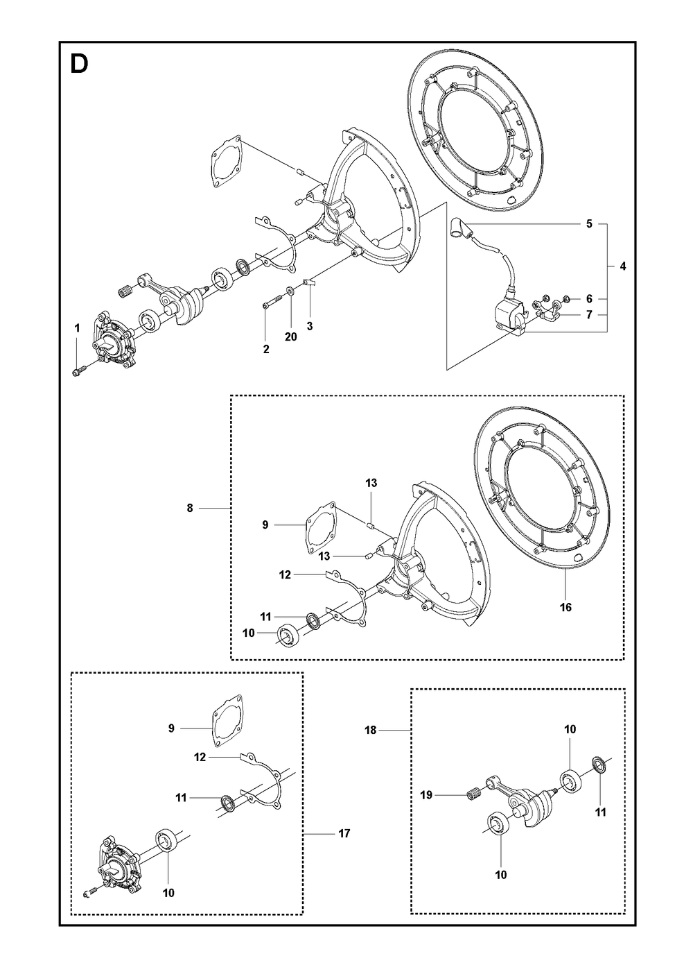 Ignition System Diagram and Parts List for 356BF (X-SERIES)(20144900001-Current) Husqvarna Leaf Blower / Vacuum