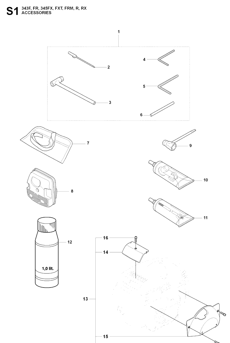 Accessories 3 Diagram and Parts List for 343FRM  Husqvarna Brush Cutter
