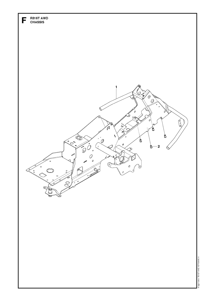 Chassis / Frame Diagram and Parts List for R316TAWD (966757601)(2012) Husqvarna Lawn Mower