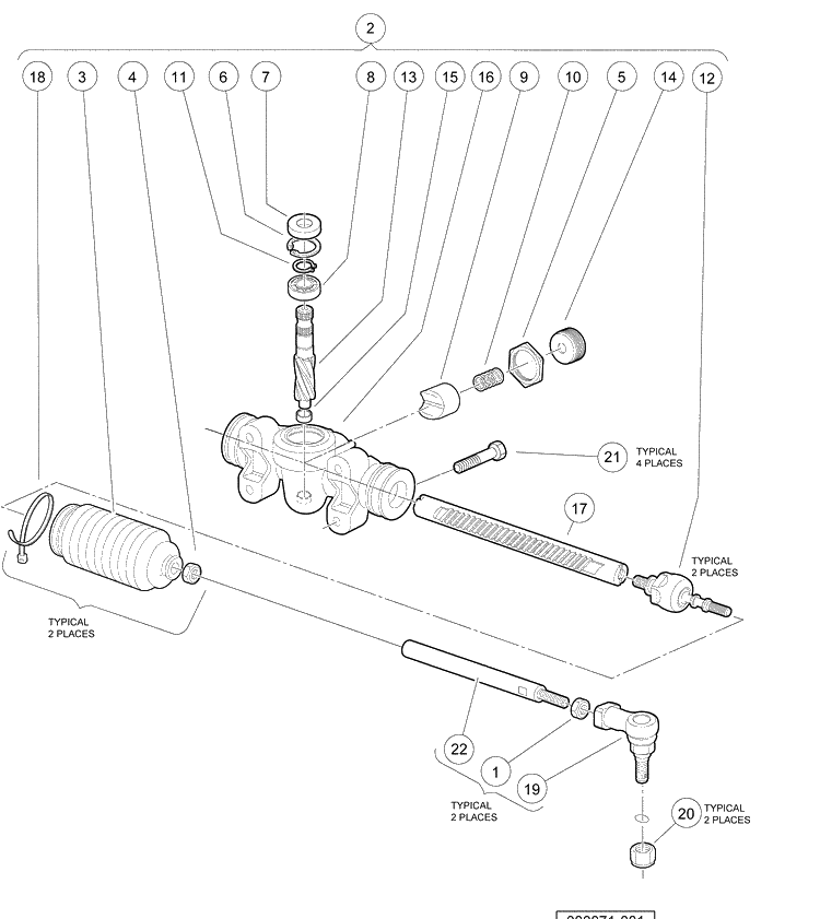 Steering Gear Assembly Diagram and Parts List for HUV4420G 2006-11 Husqvarna Lawn Tractor
