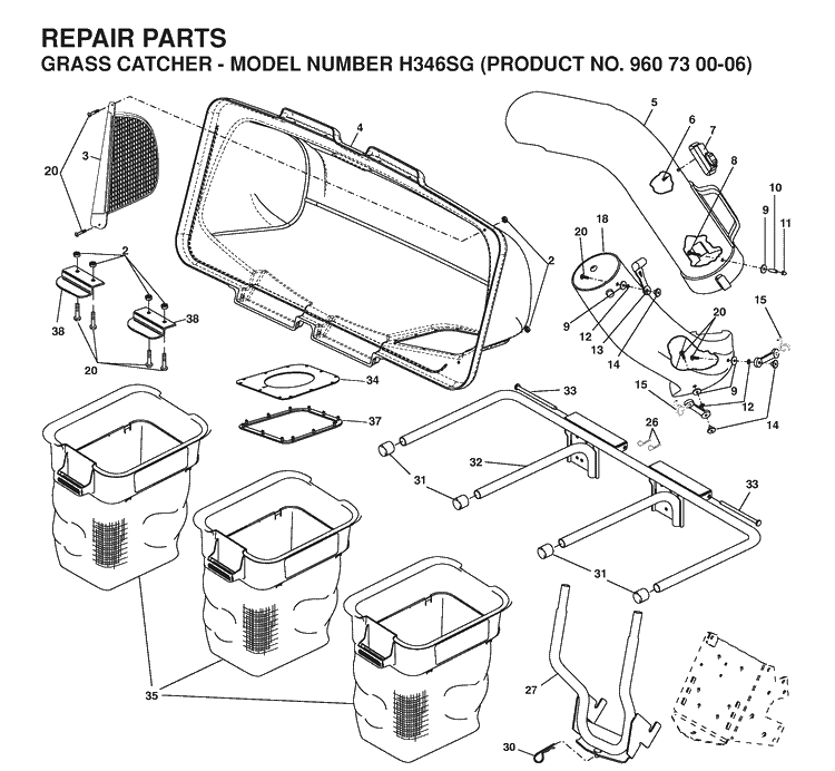 Product Complete Diagram and Parts List for 960730006 2006-12 Husqvarna Lawn Tractor Accessories