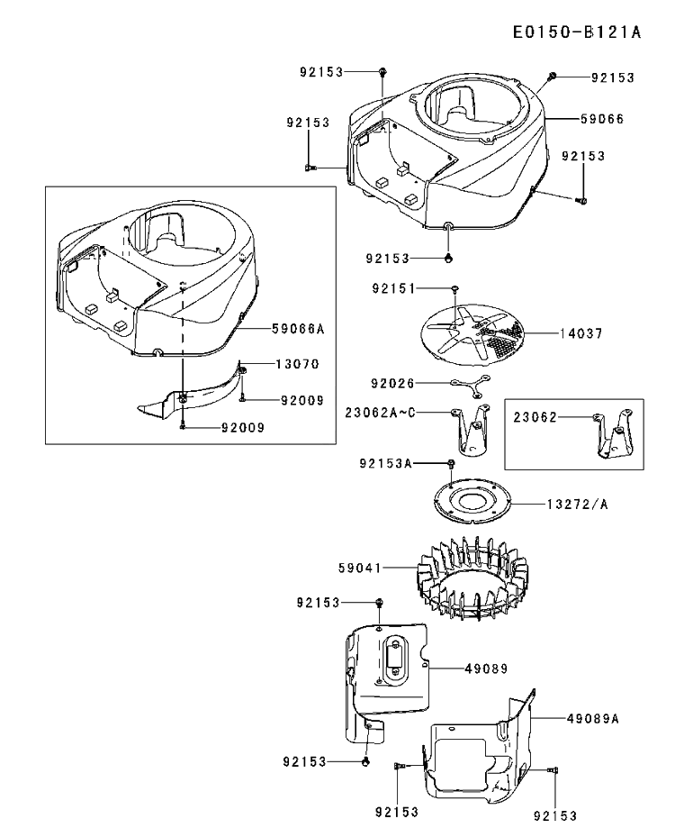 Cooling System Diagram and Parts List for FR730V-DS04 2017-09 Husqvarna Engine