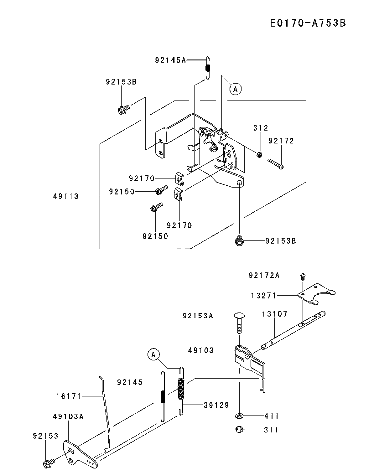 Controls Diagram and Parts List for FS691V-BS19 2017-09 Husqvarna Engine