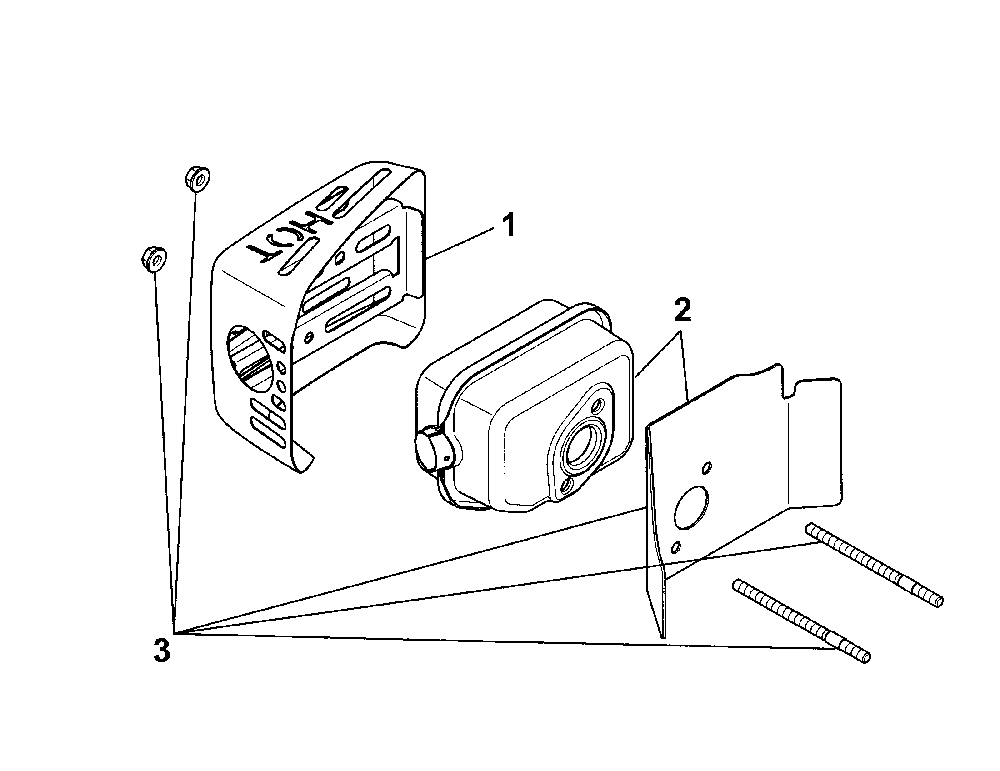 Exhaust Diagram and Parts List for 917376823  Husqvarna Lawn Mower