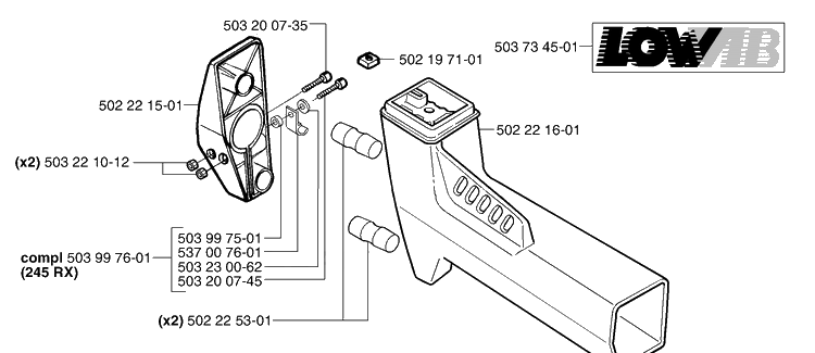 Av Mount Diagram and Parts List for 240 2002-08 Husqvarna Brush Cutter