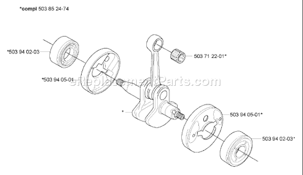 Page G Diagram and Parts List for HA850ATTACHMENT 2005-10 Husqvarna Trimmer
