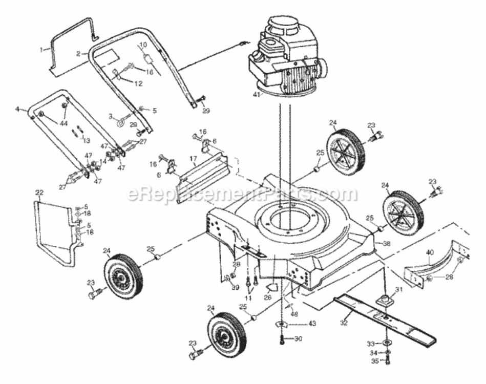 Page A Diagram and Parts List for 1CA 2000 Husqvarna Lawn Mower