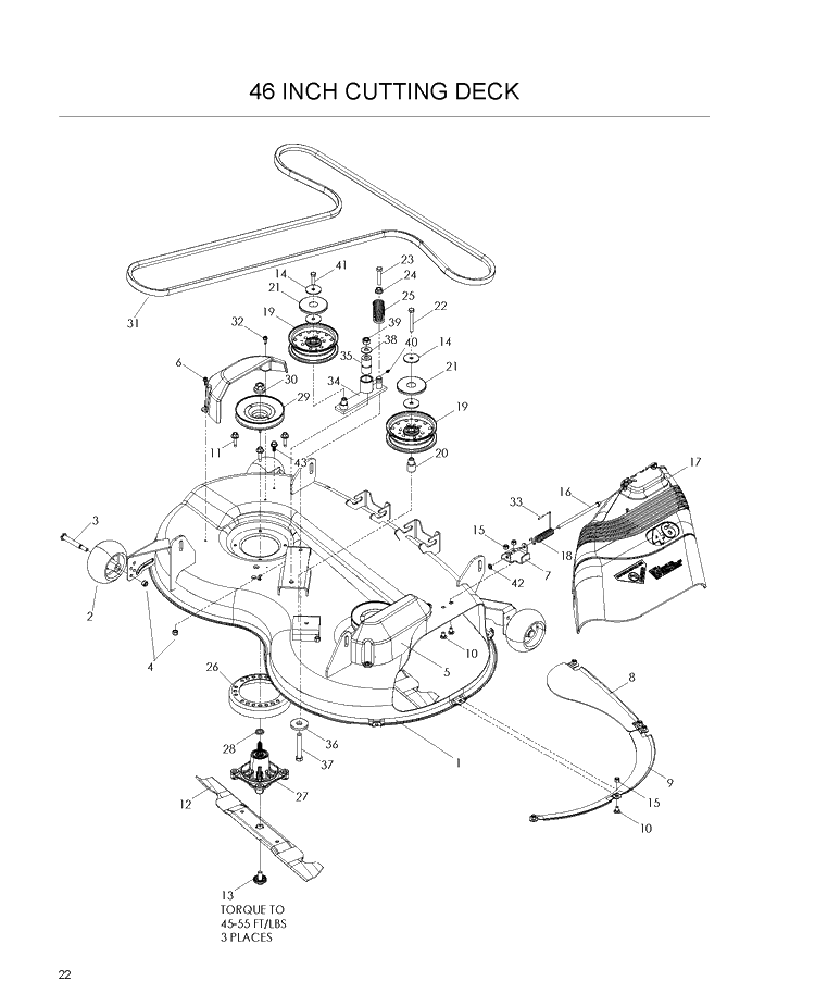 Mower Deck / Cutting Deck Diagram and Parts List for EZ4624 (968999688)(2008-08) Husqvarna Lawn Mower