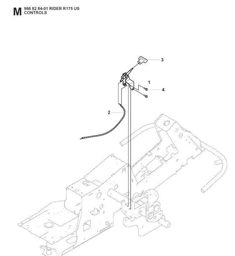 Controls Diagram and Parts List for RIDER175 (966828401)(2008-05) Husqvarna Lawn Mower