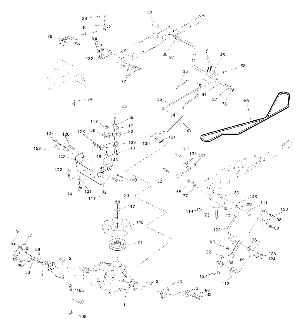 Ground Drive Diagram and Parts List for GTH2350 (954568540-A)(2002-07) Husqvarna Lawn Tractor