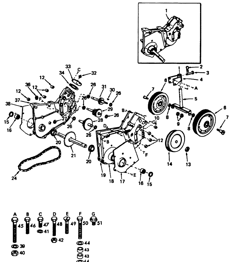 Transmission And Gauge Wheels Diagram and Parts List for TS20 (TS 200ER)(1992-04) Husqvarna Lawn Tractor Accessories