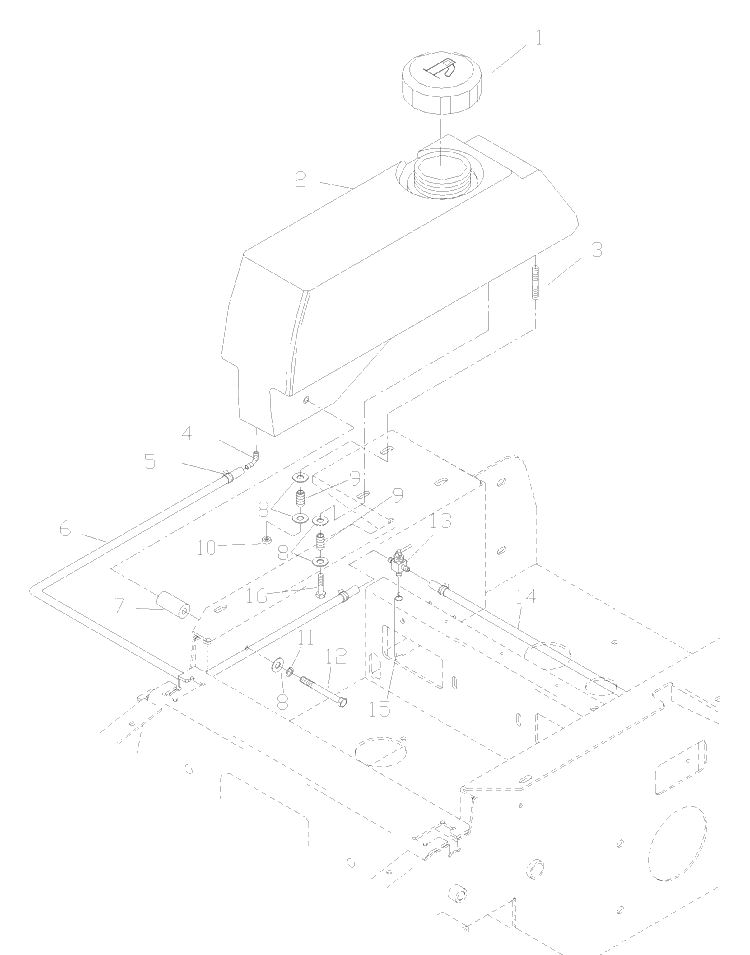 Kawasaki And Kohler Fuel Assembly Diagram and Parts List for ZTH7227KOB (968999225)(2002-10) Husqvarna Lawn Mower