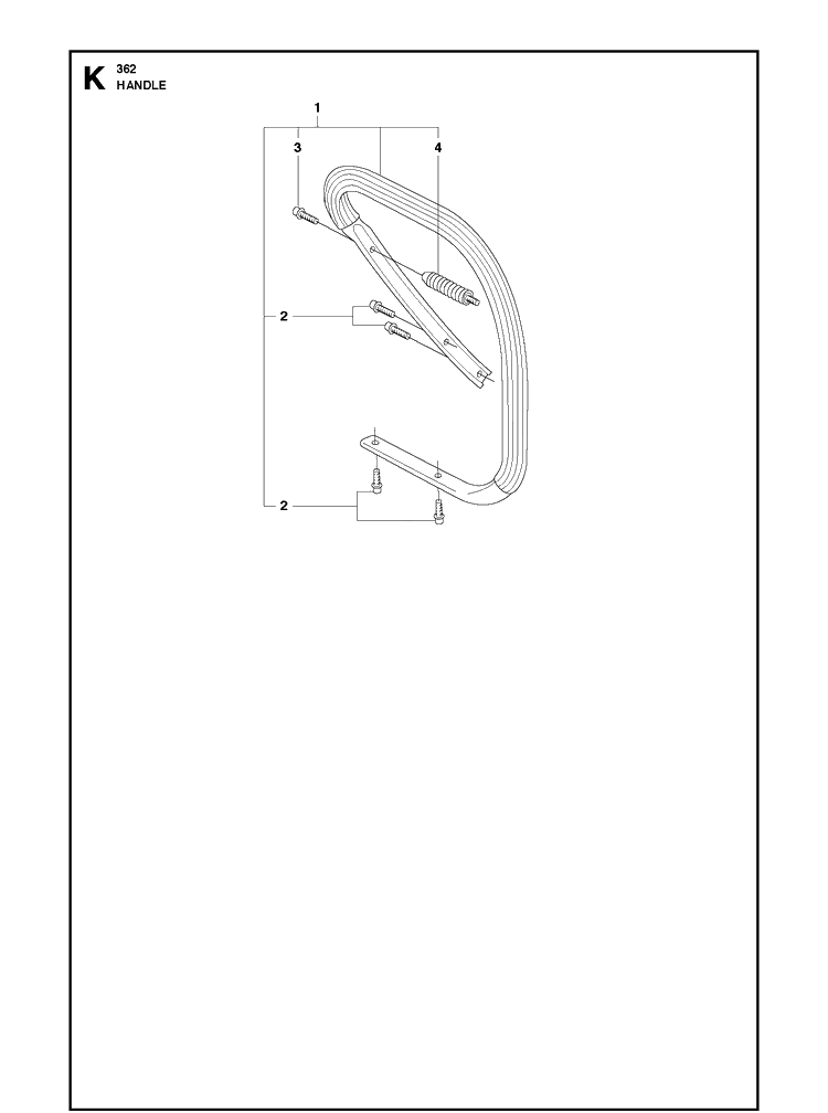 Handle 6 Diagram and Parts List for 362  Husqvarna Chainsaw
