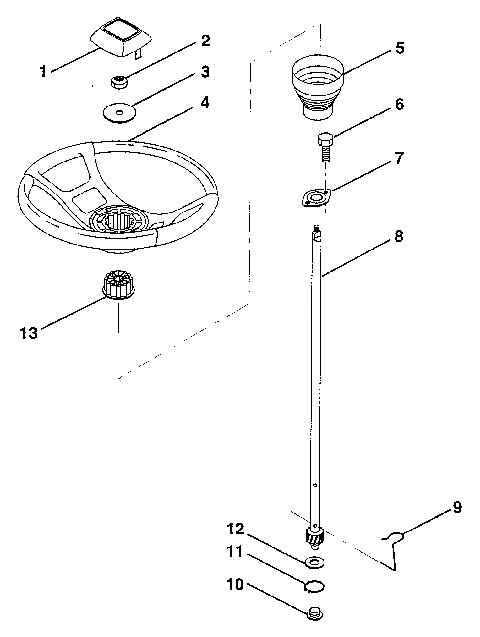 Steering Wheel Diagram and Parts List for LR12 (954000752-A)(1994-05) Husqvarna Lawn Tractor