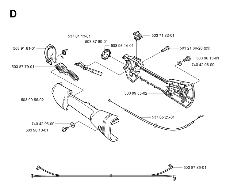 Handle And Controls Diagram and Parts List for 326P 20013500001-20021799999 Husqvarna Pole Saw