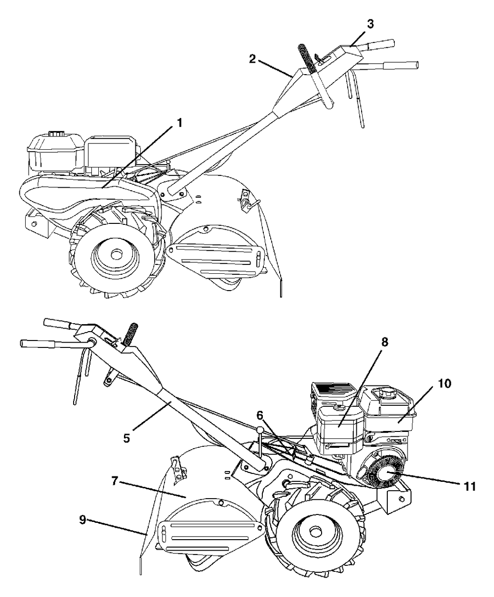 Decals Diagram and Parts List for 650RTT (954329172-A)(2003-01) Husqvarna Tiller