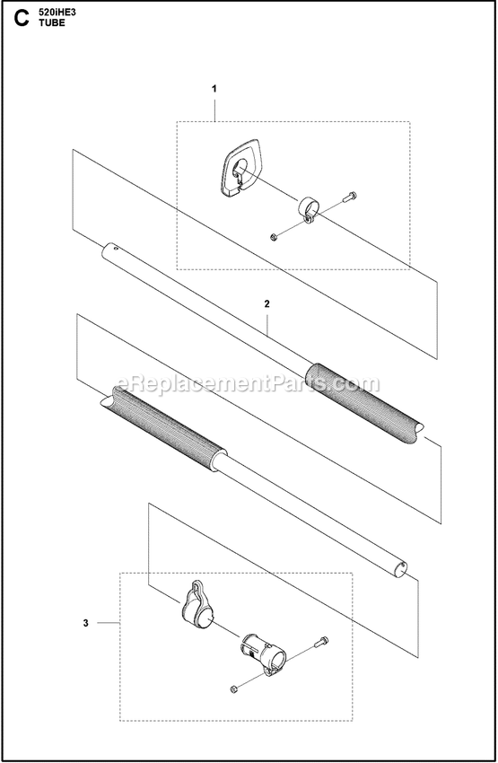 Tube Diagram and Parts List for 520IHE3  Husqvarna Trimmer
