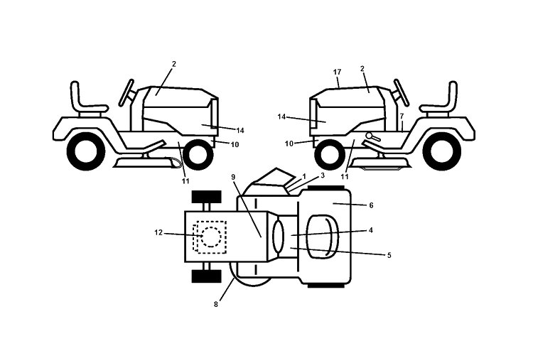 Decals Diagram and Parts List for YTH150 (96041002204)(2010-01) Husqvarna Lawn Tractor