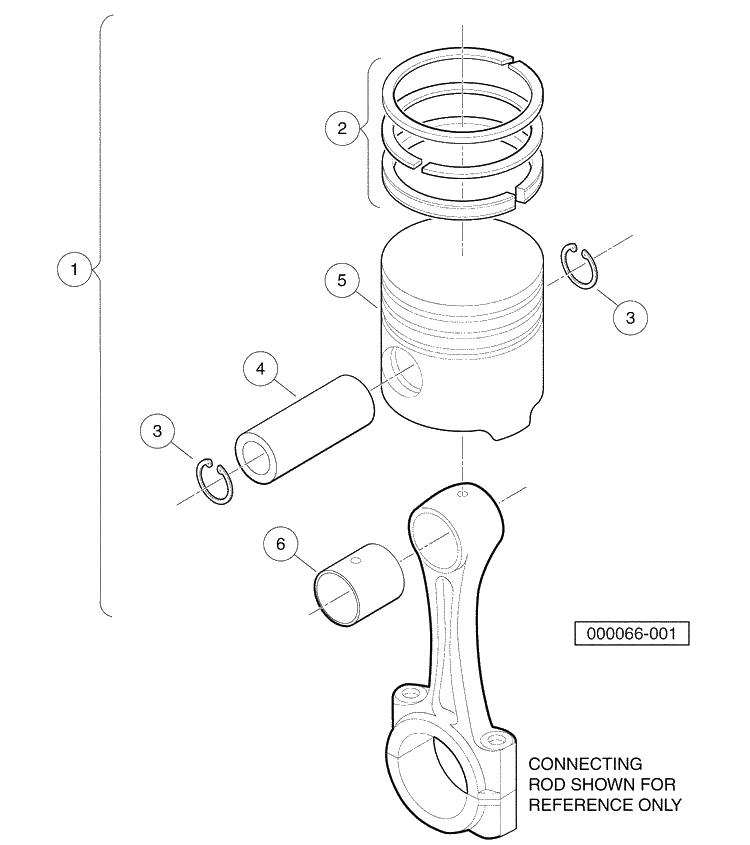 Piston Kit Diagram and Parts List for HUV4420G 2006-11 Husqvarna Lawn Tractor