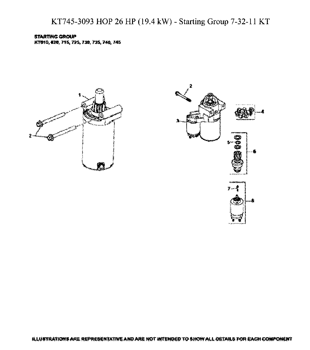 Starter Diagram and Parts List for TS354X-96043029500  Husqvarna Lawn Tractor