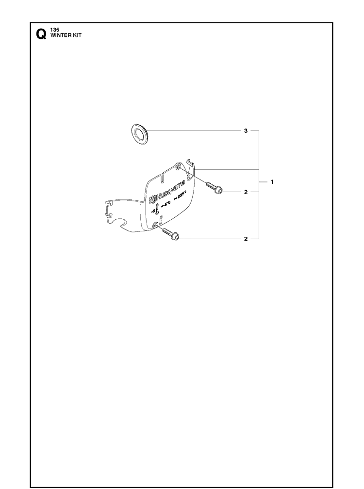 Winter Kit Diagram and Parts List for 135  Husqvarna Chainsaw