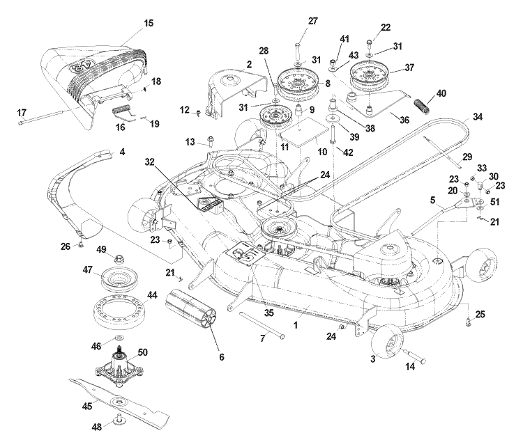 Deck Assembly 48 Inch Diagram and Parts List for CZ4818 (968999276)(2004-09) Husqvarna Lawn Mower