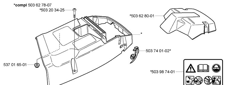 Top Covers Diagram and Parts List for 365EPA 2005-05 Husqvarna Chainsaw