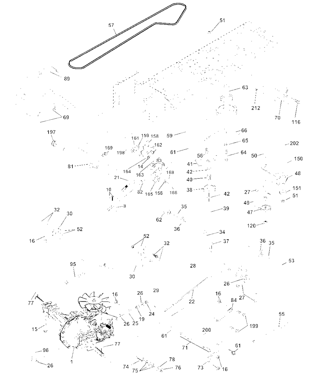 Drive Diagram and Parts List for LTH1342 (954567031-B)(2001-01) Husqvarna Lawn Tractor