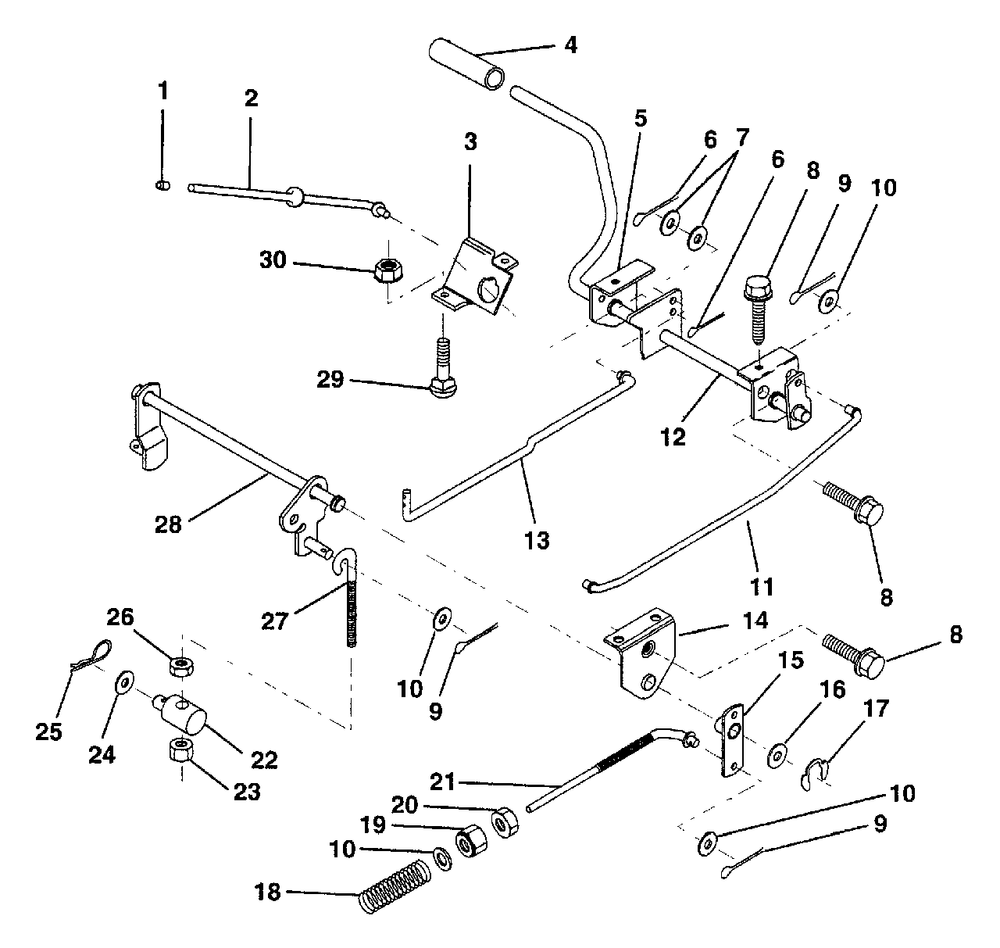 Brake/Rear Mower Lift Assembly Diagram and Parts List for LR12 (954000752-A)(1994-05) Husqvarna Lawn Tractor