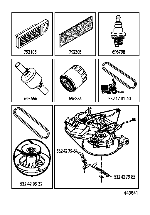 Frequently Used Parts Diagram and Parts List for YTH200TWIN (96041006300)(2007-10) Husqvarna Lawn Tractor
