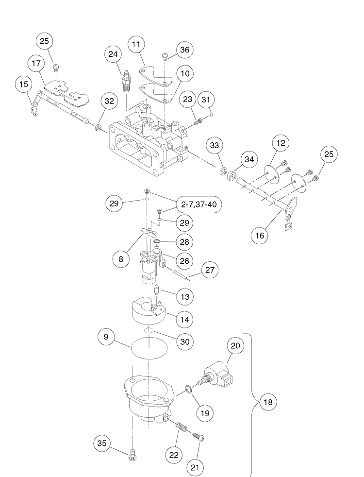 Carburetor Assembly, Kawasaki Gasoline Vehicles Diagram and Parts List for HUV4421GXP 2009 Husqvarna Lawn Tractor