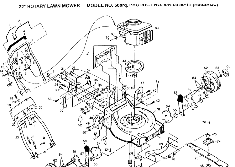 Repair Parts 2 Diagram and Parts List for 56SRQ (H56SRQC)(1992-01) Husqvarna Lawn Mower