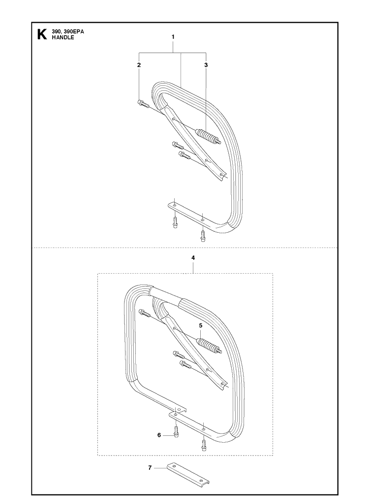 Handle Diagram and Parts List for 390 2013-09 Husqvarna Chainsaw