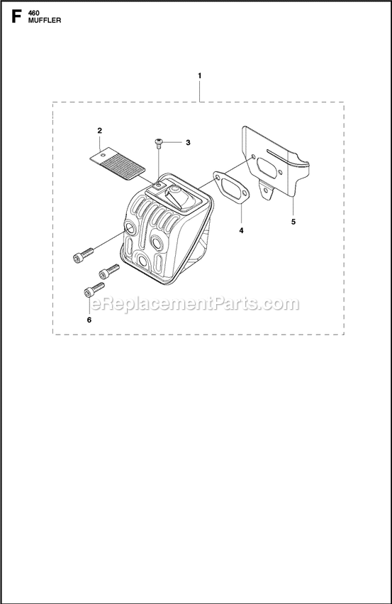 Muffler Diagram and Parts List for 460RANCHER  Husqvarna Chainsaw