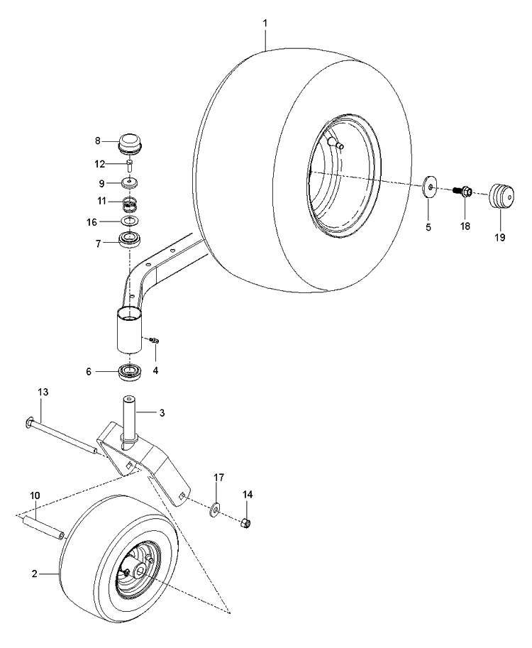 Wheels And Tires Diagram and Parts List for Z142 (96792480100)(2018-10) Husqvarna Lawn Mower